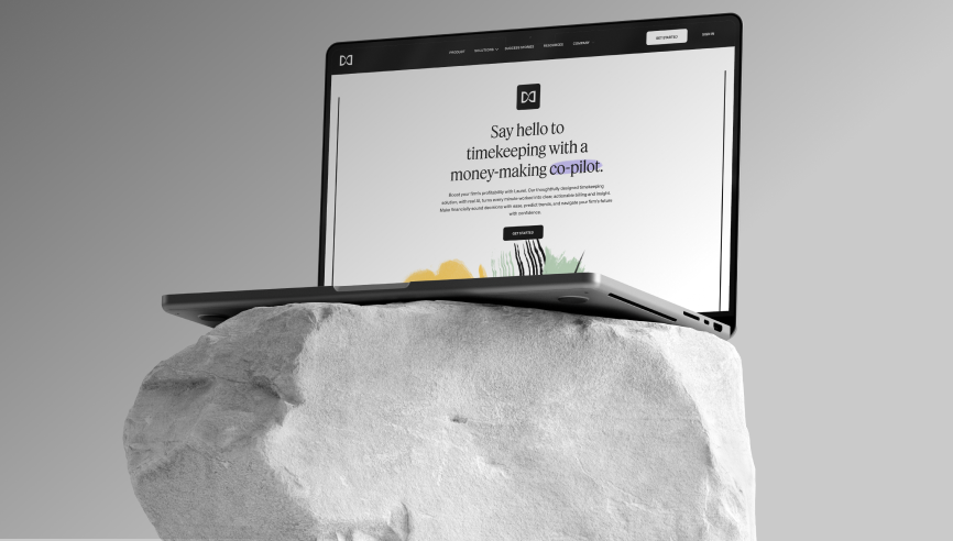 Laurel website shown in Tanner's portfolio